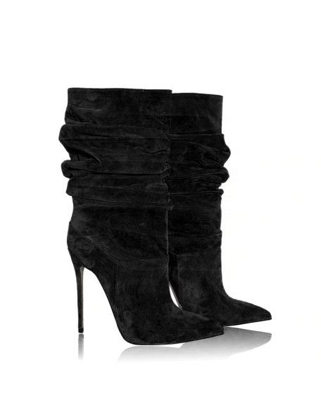 Soft upper genuine leather boots women's heels shoes wholesaler factory custom brand stiletto pumps