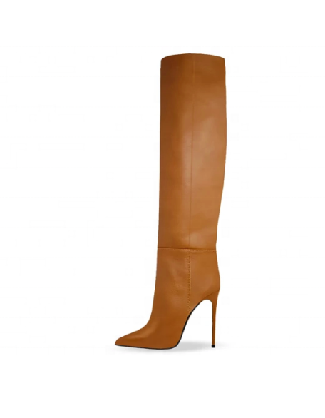 Patent PU material female boots thigh high shoes girls boots winter factory hot selling design