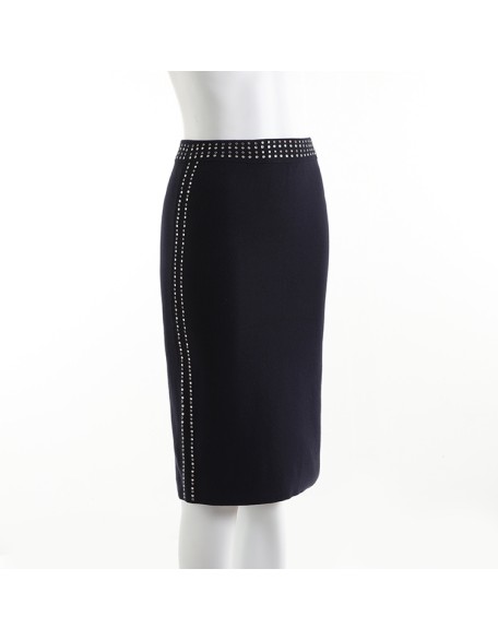 2021modern Women Black Elegant Office Bodycon Pencil Skirt Wrap Skirt for Women Computer Knit Others Pattern Adults Casual