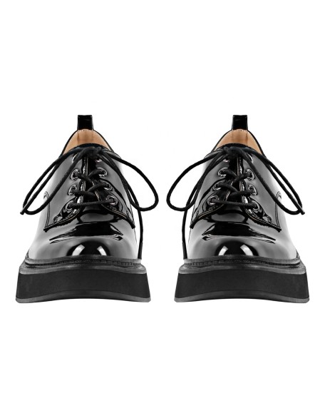 Patent PU Dress shoes oxfords women shoes round toe flat shoes factory selling directly