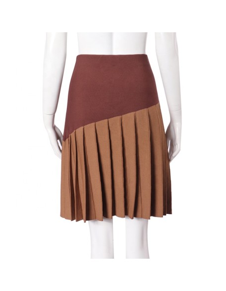 custom knit skirt midi A line pleated versatile stretch high waist women skirt
