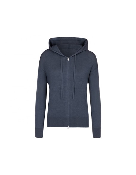 Knitwear manufacturers custom hooded zipper wool casual tops fashion knitwear woman sweaters coat cardigan knit cardigan women