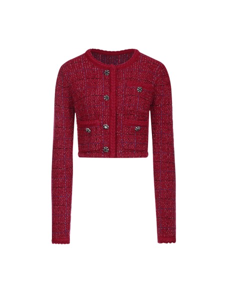 Knitwear manufacturers custom red fashion casual wool blend sweater oversize fall cardigan sweater for woman knit sweater women