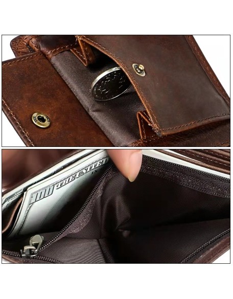 New fashion Anti deform luxury wallets RFID cowhide genuine leather wallet for men