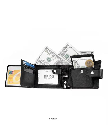 New fashion Anti deform luxury wallets RFID cowhide genuine leather wallet for men