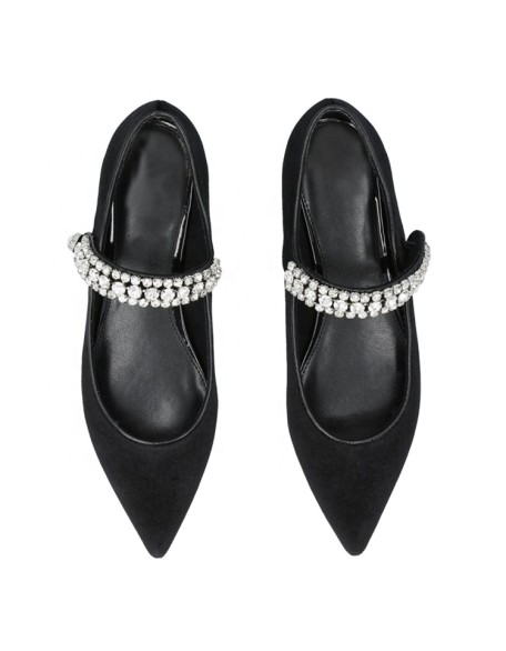 High Quality China Handmade Rhinestone Women Flat Shoes Casual