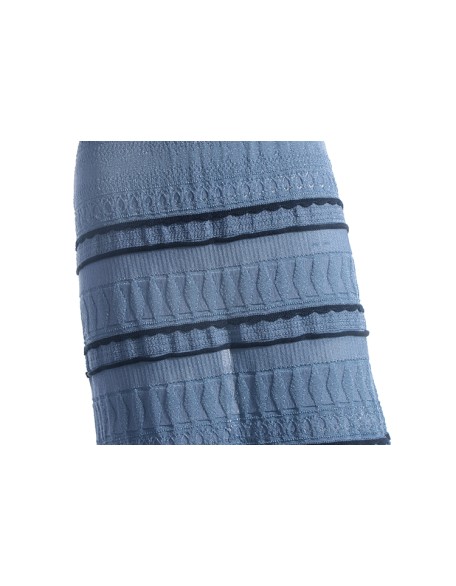 Spring 2021 New Custom Women's Women's Blue High Waist Striped Long Wrinkle Knit Skirt
