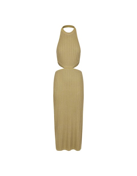 Knitwear manufacturers custom halter backless casual dresses women lady elegant party luxurious 2023 sweater knit women's dress
