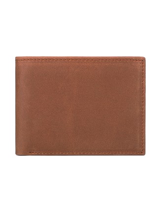 Hot selling Laser Engraving RFID blocking minimalist slim wallet crazy horse Bifold genuine leather wallet men