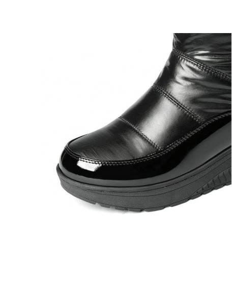 Fur lining long snow boots women waterproof snow boots thigh high shoes with platform in stock