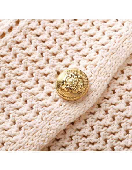 Knitwear manufacturers custom hollowout elegant casual loose knit cotton cardigan women sweater coat knit sweater cardigan women