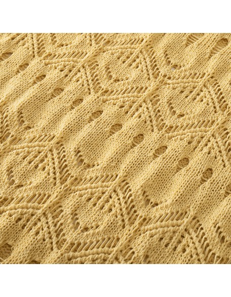 Knitwear manufacturers custom summer gold round neck sleeveless hollow out elegant casual fairy dress women sweater knit dresses