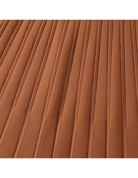 Knitwear manufacturer custom summer brown high waist elastic knit pleated women's skirt