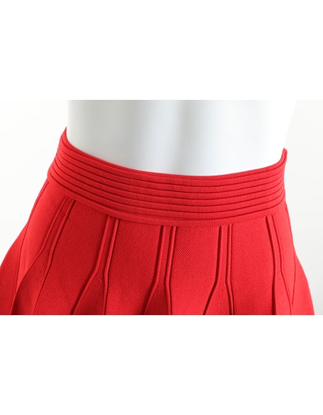 custom 2022 summer New high waisted A word pleated knit skirt black stylish women's skirt