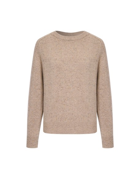 Knitwear manufacturers custom fall winter khaki wool casual round neck plus size oversized sweater women knit sweater