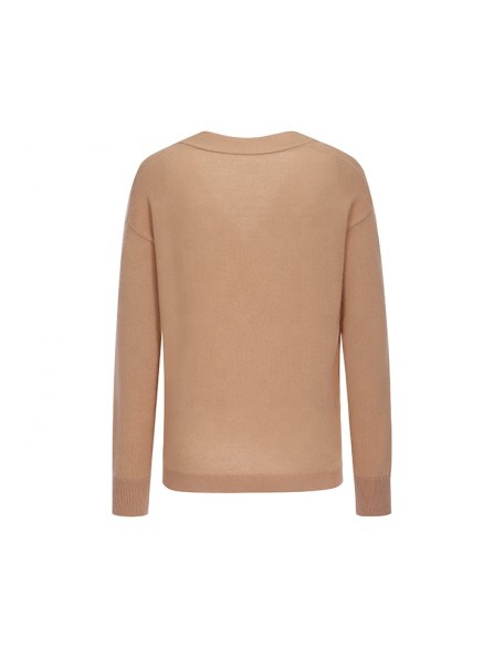 Knitwear manufacturer custom new design single breasted pocket v neck 100% cashmere women sweater cardigans