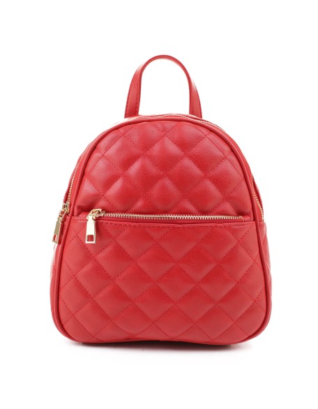 New Women Vegan Leather Shoulder Bag Multi-Function Small Backpack Girls Quilted School Backpack