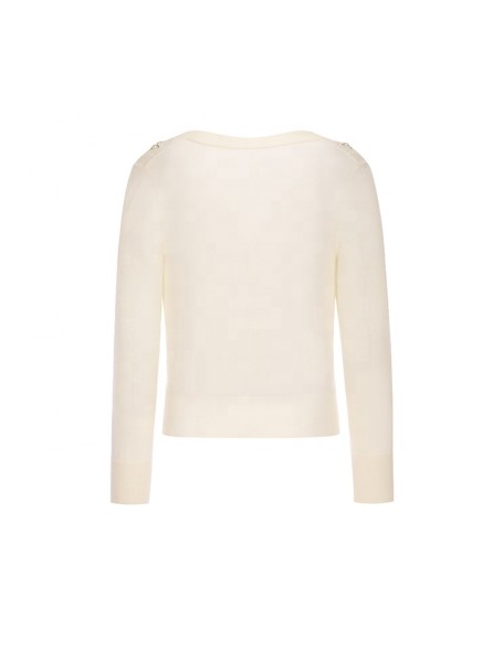 Knitwear manufacturer custom spring v neck long sleeved soft wool women's knitted cardigan sweater