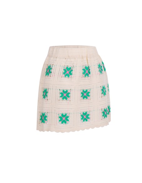 Knitwear manufacturers custom fashion cutout mini skirt crochet women's knit sweater skirt