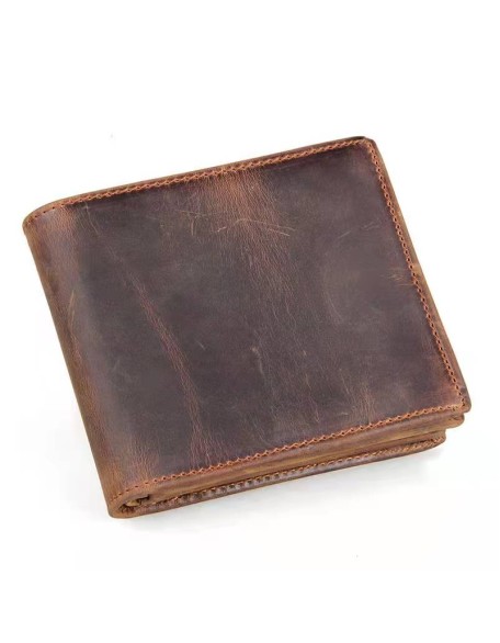 Hot Selling Cowhide Leather Men Wallet Casual Short Genuine Purse