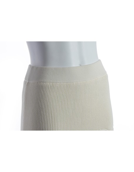 2021 summer white new women's knit fabric high waist fashion casual a word skirt