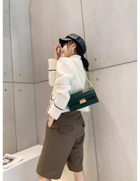 Wholesale fashion designer lock plain pattern genuine leather ladies hand bag shoulder crossbody women custom purses and handbag