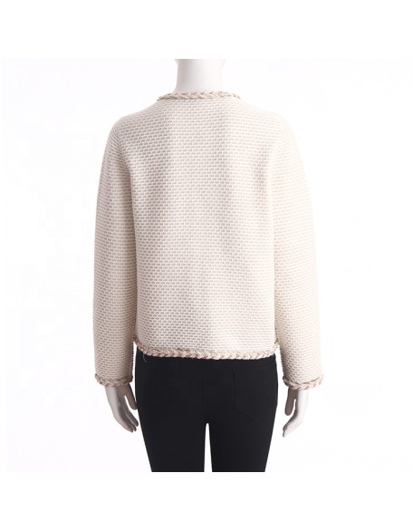 Factory outlet Long-sleeved hollow pattern knitted coat