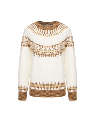 Knitwear manufacturers custom fall winter roundneck long sleeve wool blended mohair casual women sweater export knit sweater