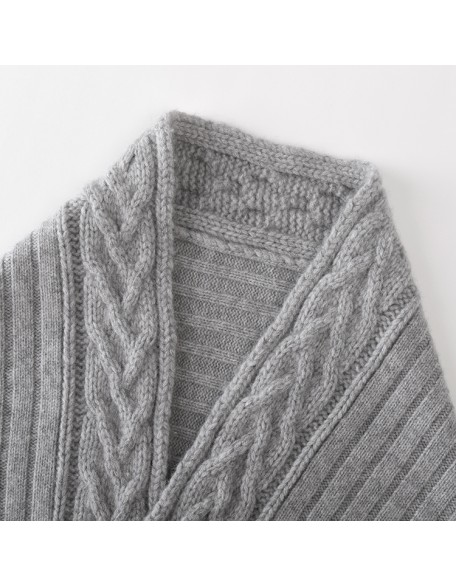Knitwear manufacturers custom grey cape cloak elegant casual wool cashmere winter sweaters for women 2022 knit women's sweaters