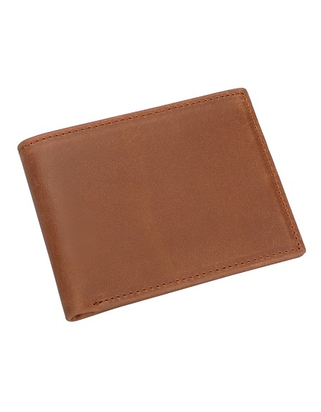 Hot selling Laser Engraving RFID blocking minimalist slim wallet crazy horse Bifold genuine leather wallet men