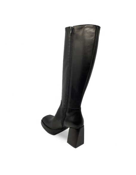 Half shaft winter boots for women block heels with square toe shape customized design in factory