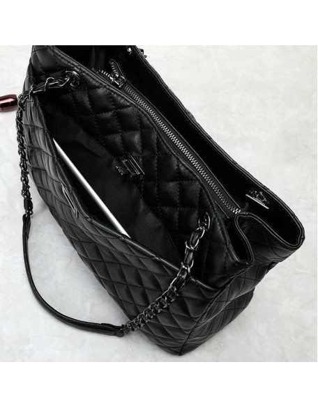 Top Grade Ladies Shoulder Bag Diamond Chain genuine leather Crossbody Bag Handbag Large Capacity messenger handbags