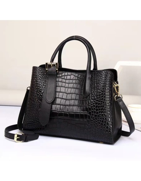 Classical Popular Style Crocodile Pattern Tote Bag High Quality Shoulder Bag Genuine Leather Handbag for Women