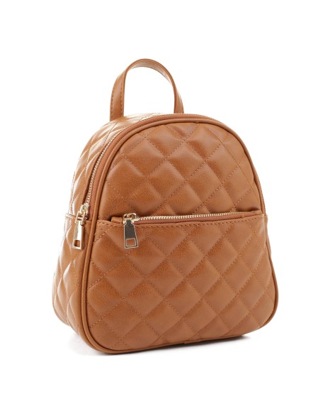 New Women Vegan Leather Shoulder Bag Multi-Function Small Backpack Girls Quilted School Backpack