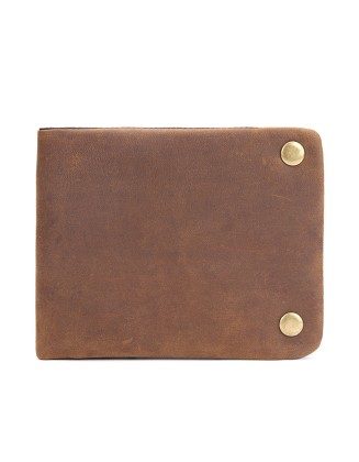 Wallets Purse Genuine Leather Crazy Horse Best Sellers Men's Wallet Luxury GPS Minimalist Brown Men Cow Leather Long Zipper