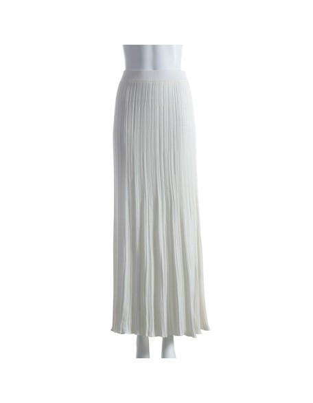 Spring 2021 hot selling high waisted white striped pleated women's knit skirt