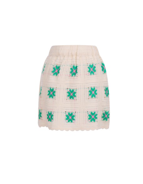 Knitwear manufacturers custom fashion cutout mini skirt crochet women's knit sweater skirt