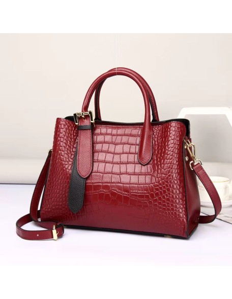 Classical Popular Style Crocodile Pattern Tote Bag High Quality Shoulder Bag Genuine Leather Handbag for Women