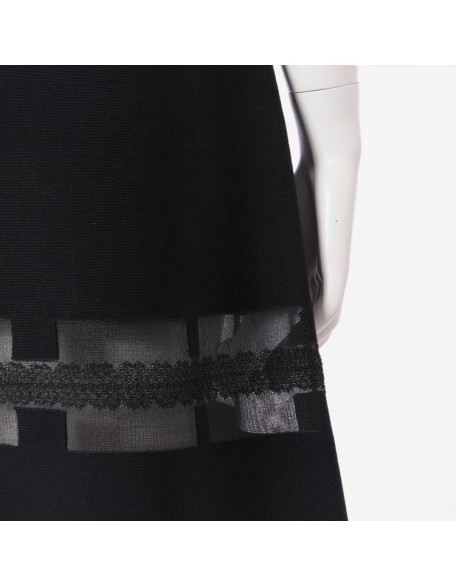 Knitwear manufacturer custom summer black cutout knit mini women's skirt