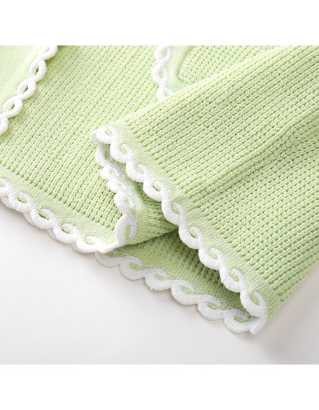Knitwear manufacturers custom fall lace round neck long sleeve casual cardigan jacket for women knit sweater cardigan