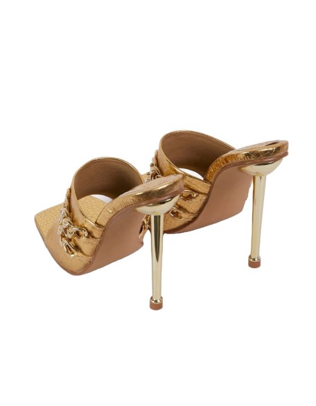 2021 Spring new gold color shoes girl mule shoes women of footwear vendors in cheng du