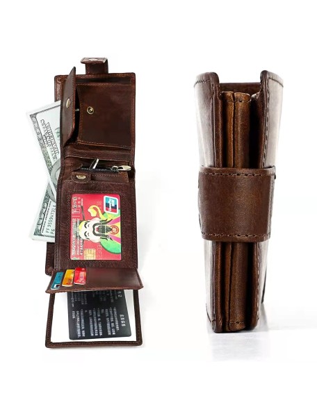 New fashion Anti deform luxury wallets RFID cowhide genuine leather wallet for men