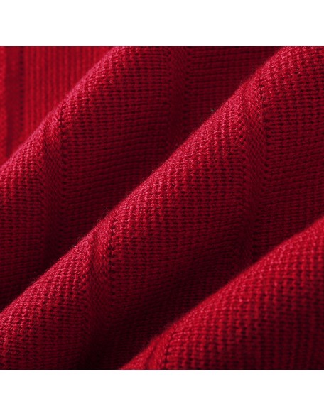 Knitwear manufacturers custom red high waist elegant casual wool blend pleated skirt maxi skirts for women long knit skirts