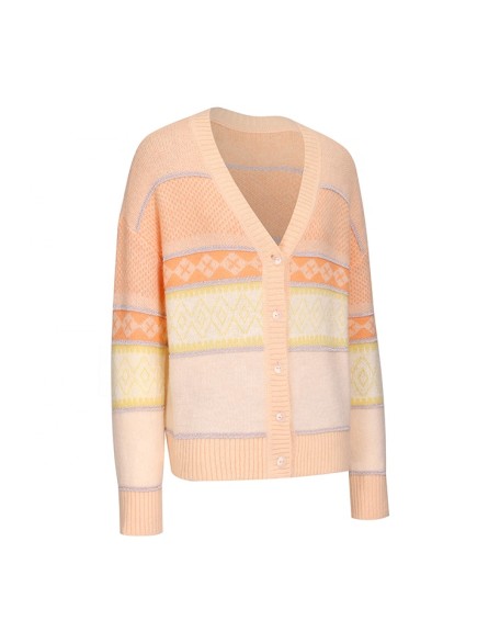 Knitwear manufacturer custom candy color v neck long sleeved women's sweater cardigans