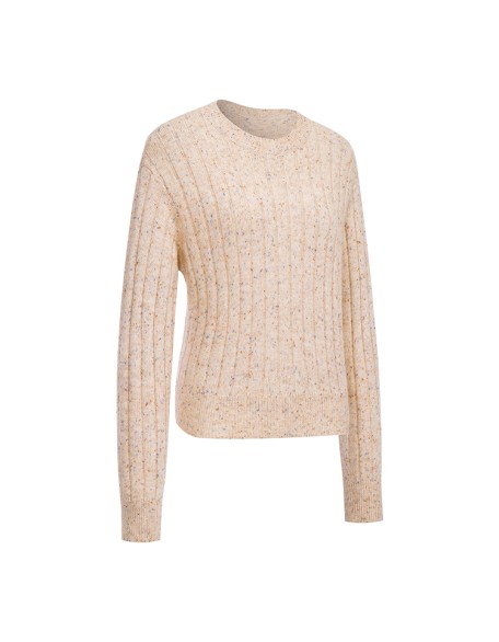 Knitwear manufacturers custom fall round neck long sleeve elegant casual wool crop top sweaters for women knit sweater