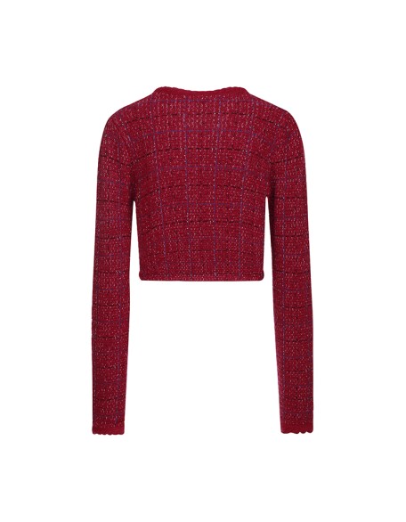 Knitwear manufacturers custom red fashion casual wool blend sweater oversize fall cardigan sweater for woman knit sweater women
