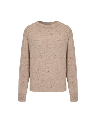 Knitwear manufacturers custom fall winter khaki wool casual round neck plus size oversized sweater women knit sweater