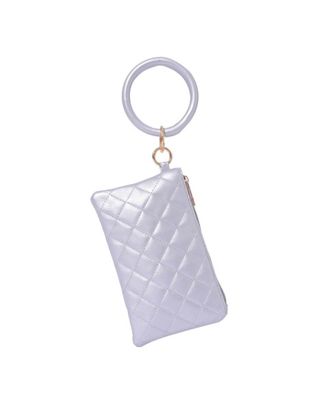 Cappuccino Factory Exclusive Original Check Brief DesignedQuilted Handcuff In stock Wristlet Clutch for Woman Faux leather