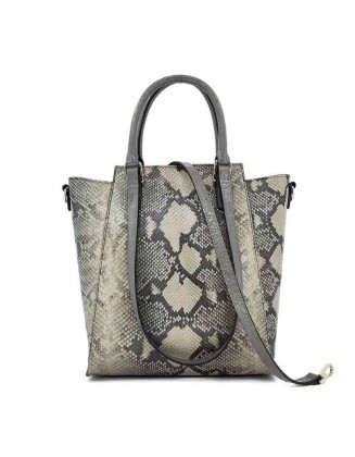 New Genuine Fancy Leather Handbags For Women Snake Pattern Real Leather Women Shoulder Bags