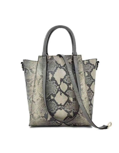 New Genuine Fancy Leather Handbags For Women Snake Pattern Real Leather Women Shoulder Bags
